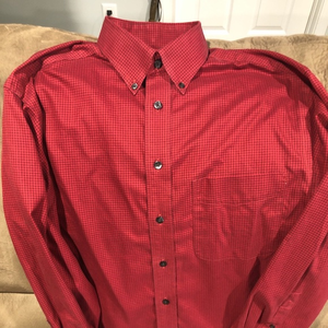 Turnbury Mens Size M (33) Long Sleeve Red Black Plaid Button Down Shirt‎